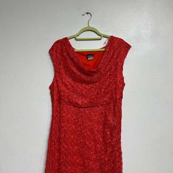 First Glance Red Lace Vintage Midi Dress Sz 2XL - Picture 2 of 9